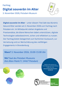 Flyer Fachtag Digital souverän im Alter am 3. November 2026